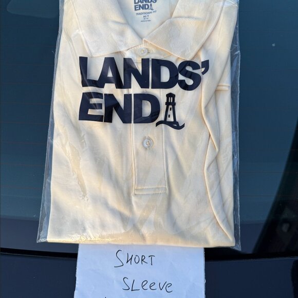 Set of 2 Lands’ End Men’s M Tall Polo Supima Cotton Traditional Fit Shirt Yellow - Picture 9 of 9